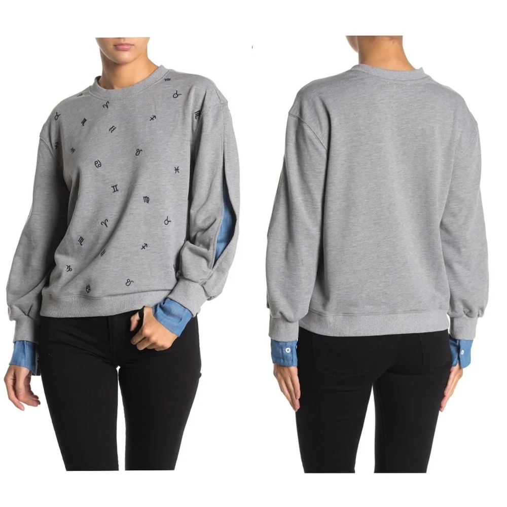 CURRENT AIR Anthro Chic Zodiac Sweatshirt Top - Picture 9 of 9